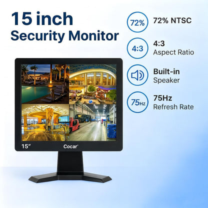 12/15/17/19 inch 4:3 HD CCTV LCD-veiligheidsscherm met VGA HDMI AV BNC. 19 Zoll