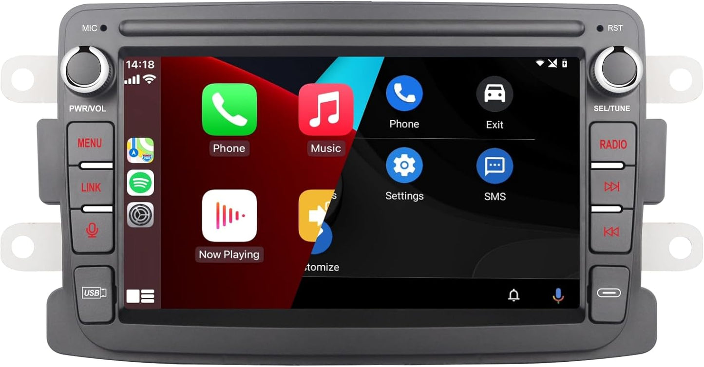 Autoradio – Multimedia Speler – Inbouwradio – Touchscreen Radio – Auto Stereo – 7-Inch Touchscreen – Wireless CarPlay & Android Auto