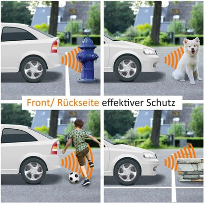 VSG24 22146 - Premium Combi Set Front, Rear incl. 8 sensoren, kleurendisplay & akoestisch signaal, automatisch parkeerhulp parkeersysteem - Zilver