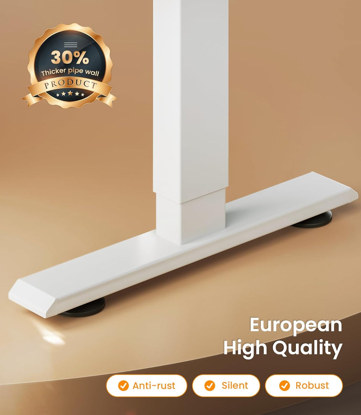 MAIDeSITe Electric Desk Height Adjustable Desk Frame Height Adjustable Desk Frame with 4 Memory Control and Anti-Collision Function(White) - QUORE