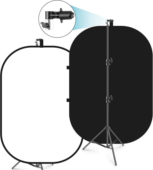 Neewer 150 x 200 cm Chromakey zwart-wit 2-in-1 opvouwbare pop-up achtergrond met standaard, opvouwbaar paneel voor foto, video, livestreaming, enz.