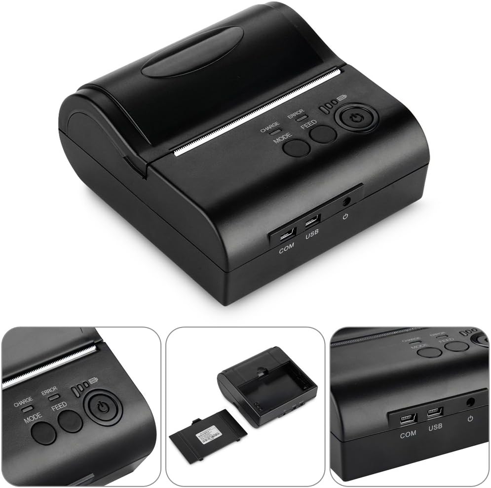 Bluetooth Thermische Printer 80 Mm – Bonnenprinter – Bonprinter – Kassabonprinter – Ticketprinter – Compact En Licht – Oplaadbare 2000 mAh Batterij