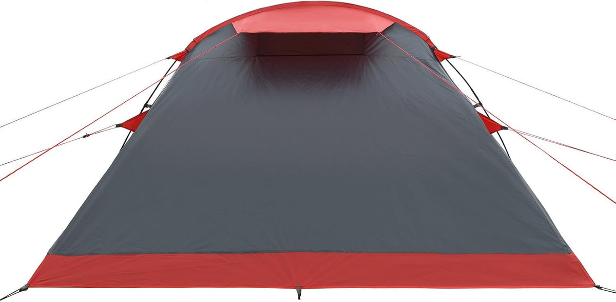 Justcamp Lake 4 Tunneltent, gezinstent, 4 personen - grijs, grote opbergruimte, festival, kampeervakantie