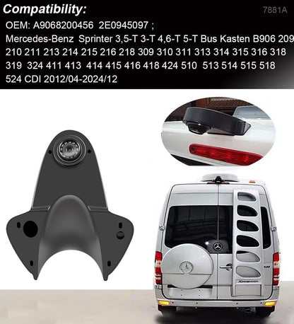 Auto achteruitrijcamera + 7 inch achteruitkijkspiegel, voor Mercedes Benz Sprinter B906 209 210 211 213 214 215 216 218 309 310 311 313 314 315 316 318 319 324 411 1 413 414, 415, 416, 418, 424, 510