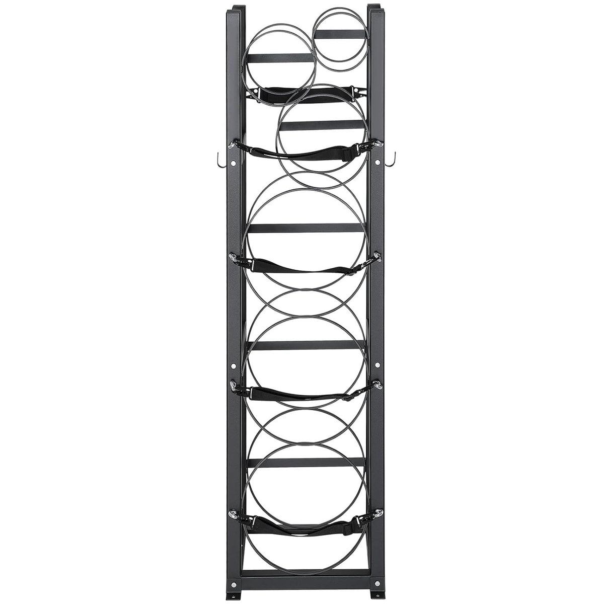 Gasflessenrek – Gasfleshouder – Cilinderrek – Cilinderhouder – Flessenrek – Voor 3 X 13,6 Kg + 3 Kleine Flessen – 1,5 Mm Koolstofstaal Met Poedercoating – Verstelbare Riemen En Onderste Schroeven