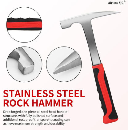 14 stuks inclusief een geologische hamer, apparatuur voor goudpannen en prospectie, geologiegeschenken voor volwassenen (MC1)