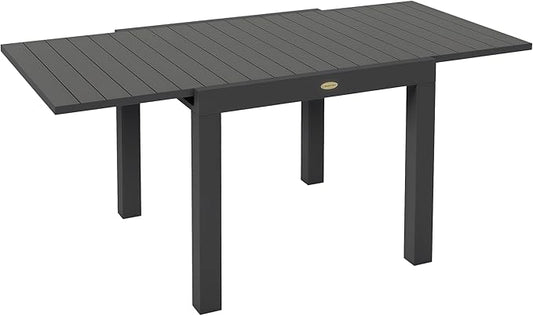 Outsunny Garden Table, Dining Table for 6 People, Patio Table, Expandable to 70 kg, Aluminium, Grey, 81/162 x 80 x 75 cm - QUORE