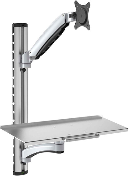 HFTEK - FY02CWS - Monitor houder muurbeugel voor schermen van 13-27 inch met VESA 75/100 - Toetsenbordhouder