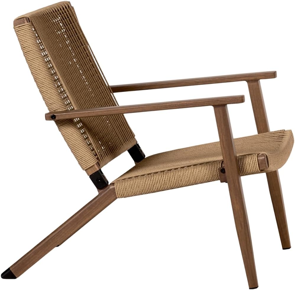 Dion rattan garden chair - with armrests - brown - QUORE