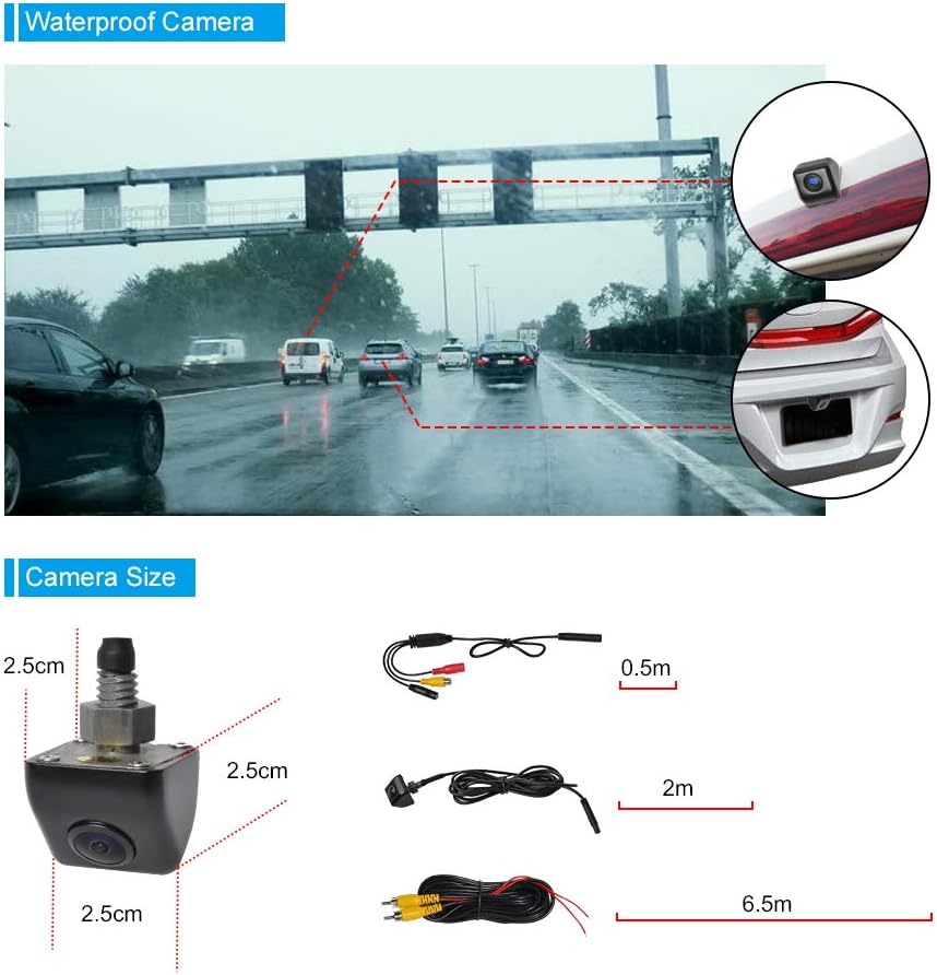 PARKVISION Achteruitrijcamera PRO120 12-24V met Afstandsbediening - 5 Helderheidsstanden, 2m Kabel, NTSC, Geschikt voor Bestelauto's (Doos 14 stuks)