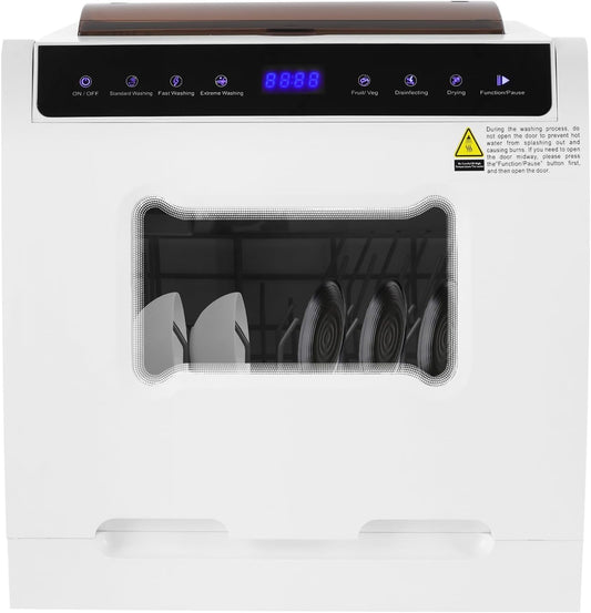 Freestanding dishwasher 1100W 52dB Table dishwasher 220V Multi-function touch screen dishwasher 360° double spray arms Freestanding table dishwasher 4-6 place settings