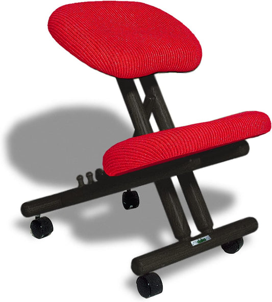cinius Ergonomische stoel zwart met rode zitting