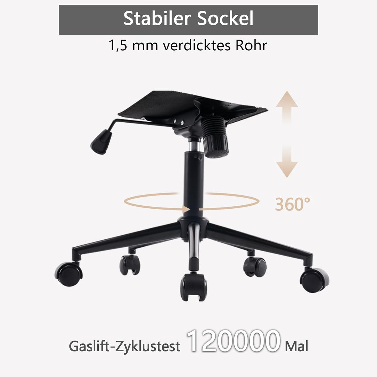 YOUTASTE Bureaustoel, ergonomisch, in hoogte verstelbaar, stoel met PU-leer en wielen, draaistoel, kantelfunctie, computerstoel, 136 kg belastbaar, wit