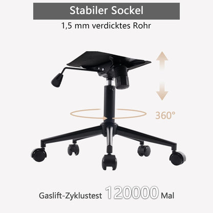 YOUTASTE Bureaustoel, ergonomisch, in hoogte verstelbaar, stoel met PU-leer en wielen, draaistoel, kantelfunctie, computerstoel, 136 kg belastbaar, wit