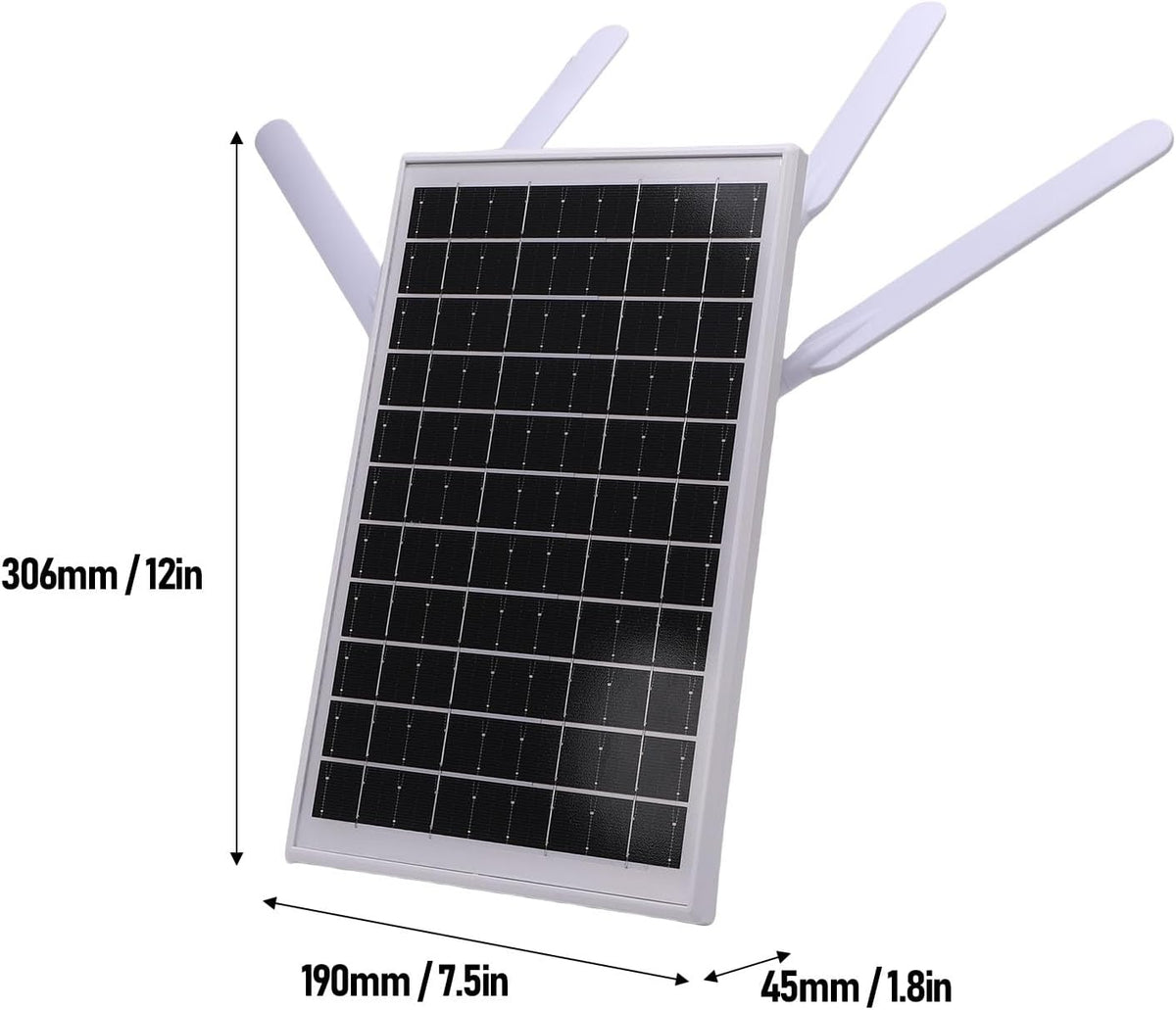 Haofy Buiten Solar WiFi Router 12W Zonnepaneel 18000 MAH Batterij 300 Mbps 4G LTE Modem met Sim Card Slot IP66 Waterdicht voor Camping RV Off Grid (Zwarte antennes)