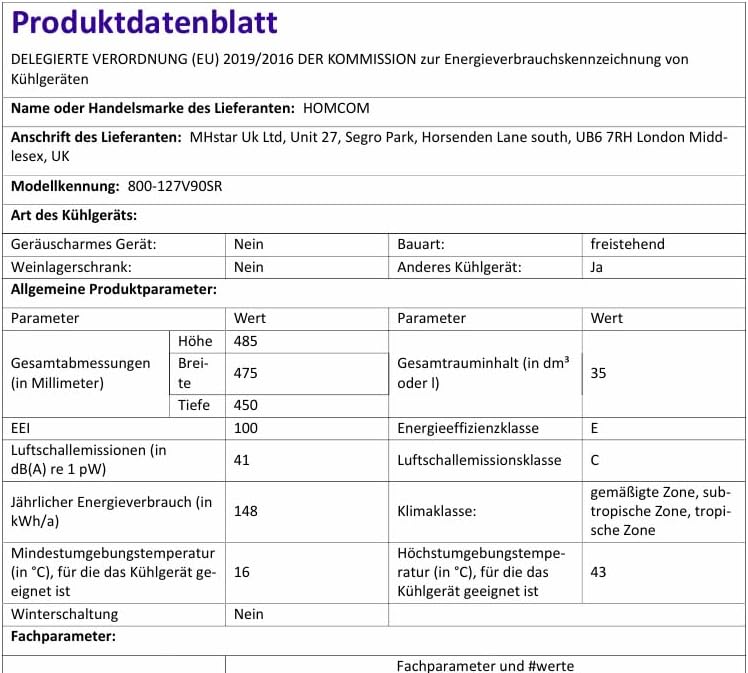 HOMCOM Mini-Gefrierschrank, 35 L Gefrierbox, electric, freistehend, Mini-Gefriertruhe, Minikühlschrank, -14 bis -24°C, 5-stufige Temperaturregelung, 47 x 44.2 x 48.8 cm, Silber - QUORE