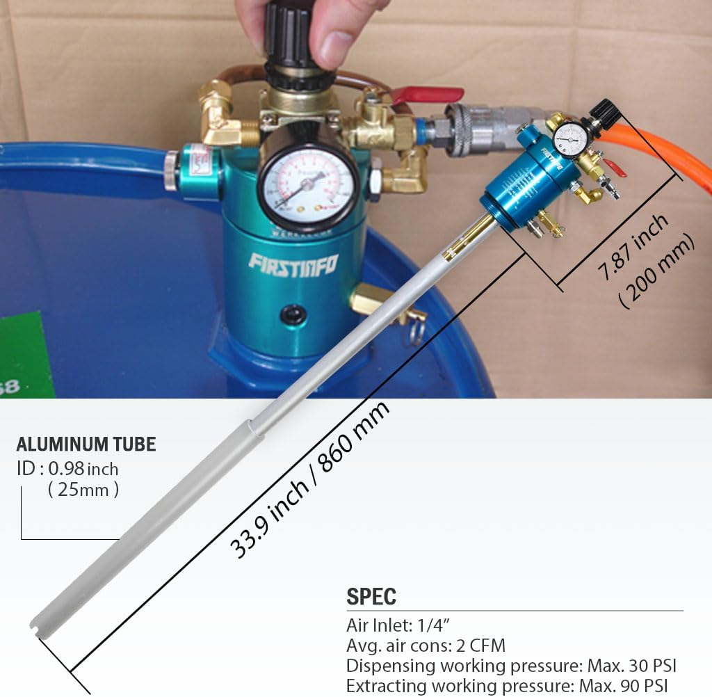 FIRSTINFO 2 Way Extract en Dispense High Flow 200 Liter/50 Gallon Tank pneumatische olie en vloeistof Extractor/Evacuator/Dispenser