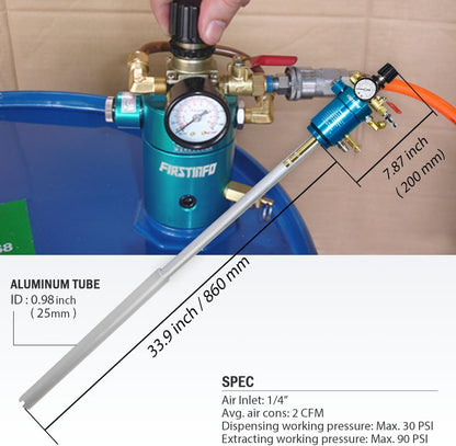 FIRSTINFO 2 Way Extract en Dispense High Flow 200 Liter/50 Gallon Tank pneumatische olie en vloeistof Extractor/Evacuator/Dispenser