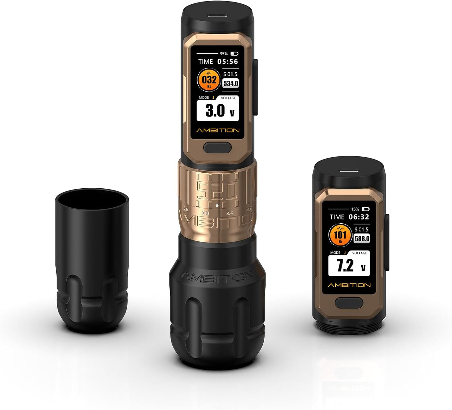 Ambition Soldier Pro 520 Tattoo Machine Draadloze Rotary Pen met 520g.cm Krachtige Motor, Dubbele 2400mAh Batterij en Verstelbare Slag, Professionele Tattoo Uitrusting voor Artiesten