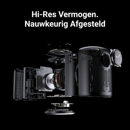 WiiM Sound slimme speaker met 1,8″ touchscreen, Hi-Res 24-bit/192 kHz, AI RoomFit™, 100 W piek, Wi-Fi 6E/Bluetooth 5.3, multiroom & stereoparing, afstandsbediening inbegrepen