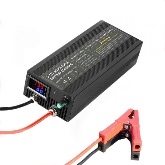 Instelbare LifePO4-Acculader – Lithium Acculader – Batterijlader – 12V Oplader – LiFePO4 Lader – Snel Opladen Tot 60A – Beveiligd Tegen Oververhitting en Overspanning