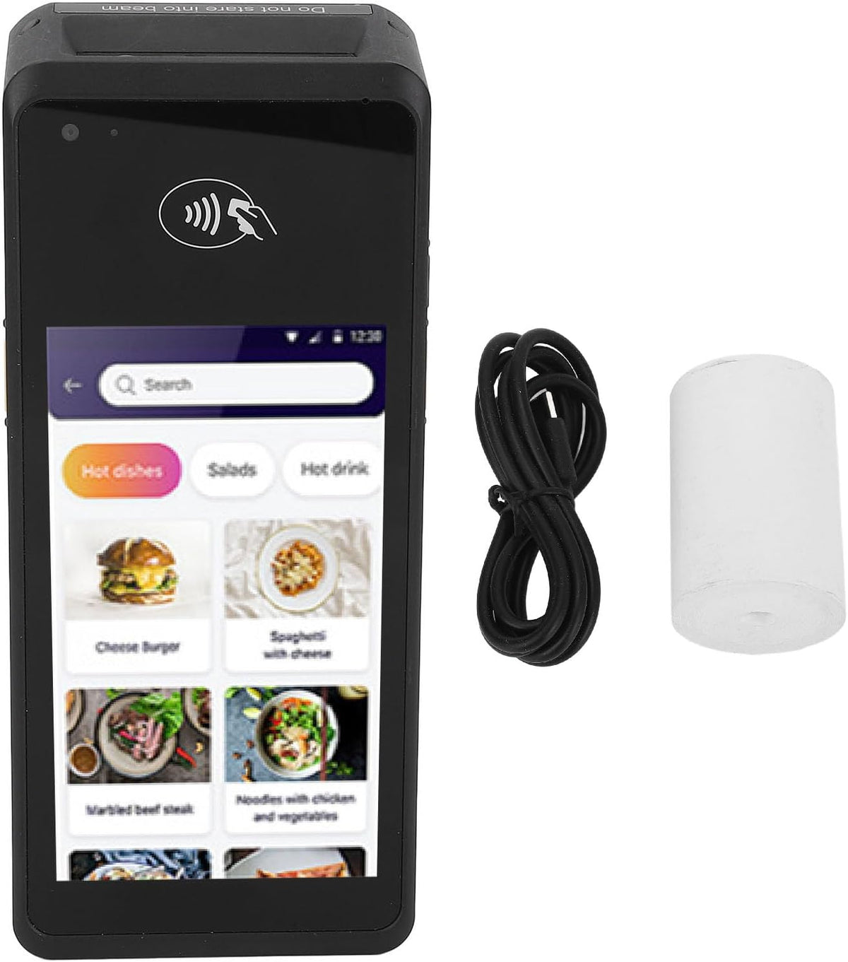 POS kassabonprinter, 5-inch scherm 4G Wifi 1D 2D QR NFC Handheld PDA Printer 5.0MP autofocus camera achteraan Naadloze connectiviteit 58 mm Thermische printer Voor kleine bedrijven