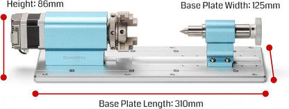 Genmitsu 4e as roterende moduleset voor 4040-PRO & 3030-PROVer MAX CNC freesmachine met planetaire tandwiel stappenmotor, 10:1 snelheidsreductor, Werkbereik: Lengte 10-200mm, Diameter 2-50mm
