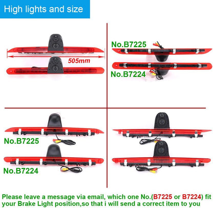 HD Auto IP68 1280Pixels Transporter Remlicht Dak Achteruitrijcamera Achteruitrijcamera met dubbele lens Camera met verstelbare hoek Compatibel met Mercedes Benz Vito/Tourer/Mixto/Panel VanKasten