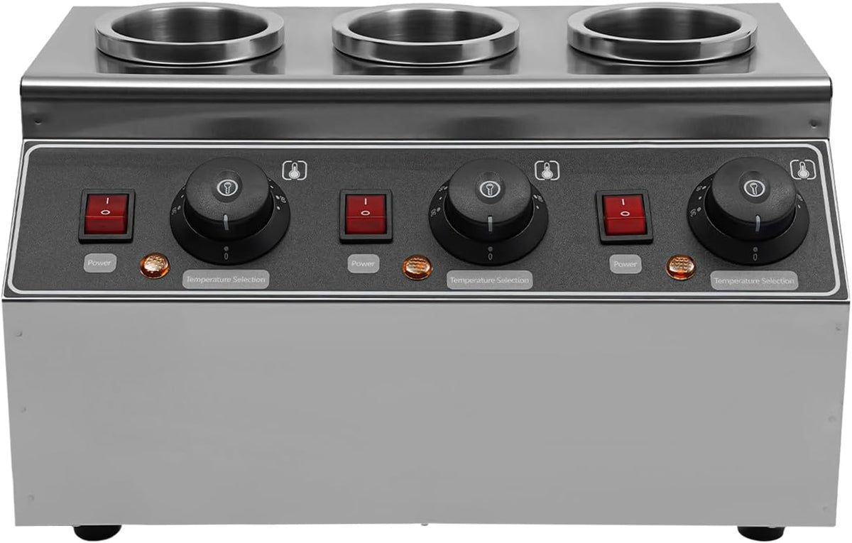Sauswarmer – Sausverwarmer – Sauzenverwarmer – Elektrische Sausverwarmer – Warmer Voor Sauzen – 240W Vermogen – 3 Flessen Van 680 ml Roestvrij Staal