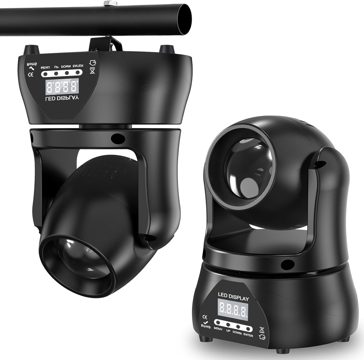 Mini 60W Beam Moving Head Podiumlamp, RGBW LED Partylicht DMX512 met spraakbediening, professionele verlichtingsinstallatie voor podiumverlichting, disco, DJ, bar, kerst
