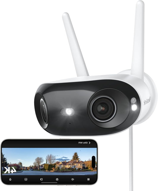 REOLINK 4K 8MP 180° Panoramic Wi-Fi Security Camera, 2.4/5GHz Dual-Band Wi-Fi 6, Motion Detection, Up to 512GB MicroSD Card Storage, Plug-in Power Supply, Colour Night Vision, REOLINK Elite WiFi - QUORE