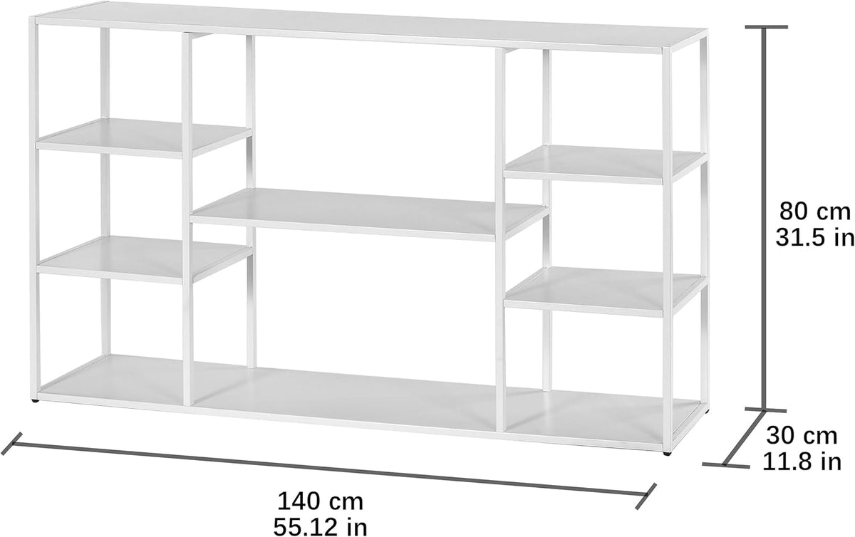 HDANI Consoletafel 140 cm, modern ingangsmeubel, ingangsconsole, robuust en stabiel frame, verstelbare poten, voor woonkamer, hal, voordeur, 140 x 30 x 80 cm, wit