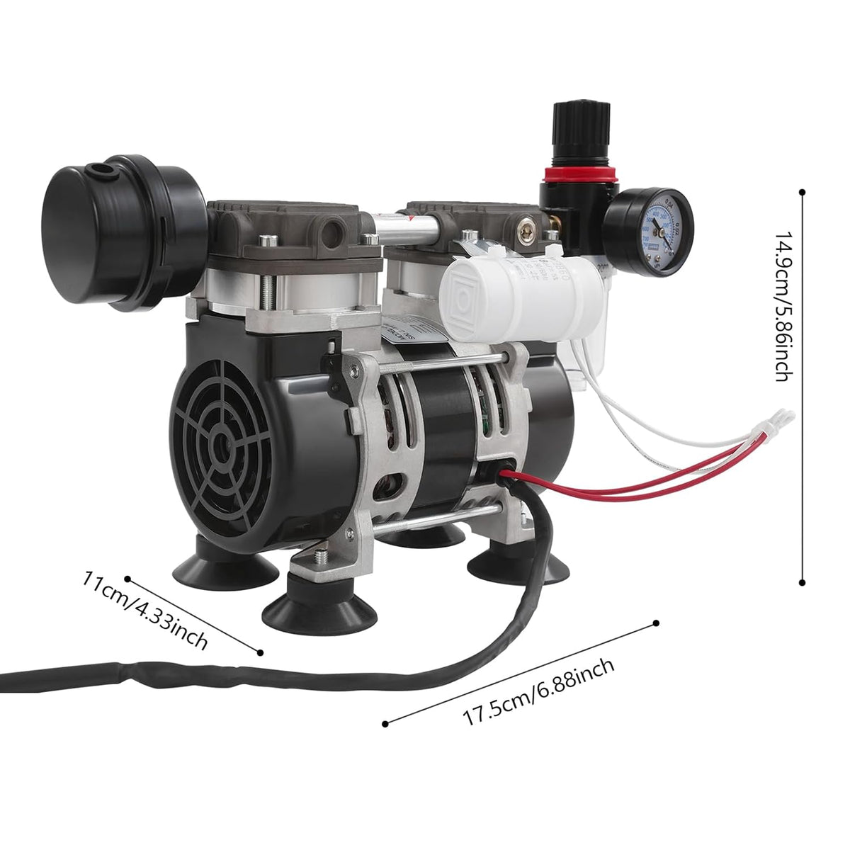 Vacuümpomp – Olievrije Pomp – Compressorpomp – Elektrische Vacuümpomp – Medische Vacuümpomp – Compacte Aluminium Behuizing – Stil Geluid 56 dB