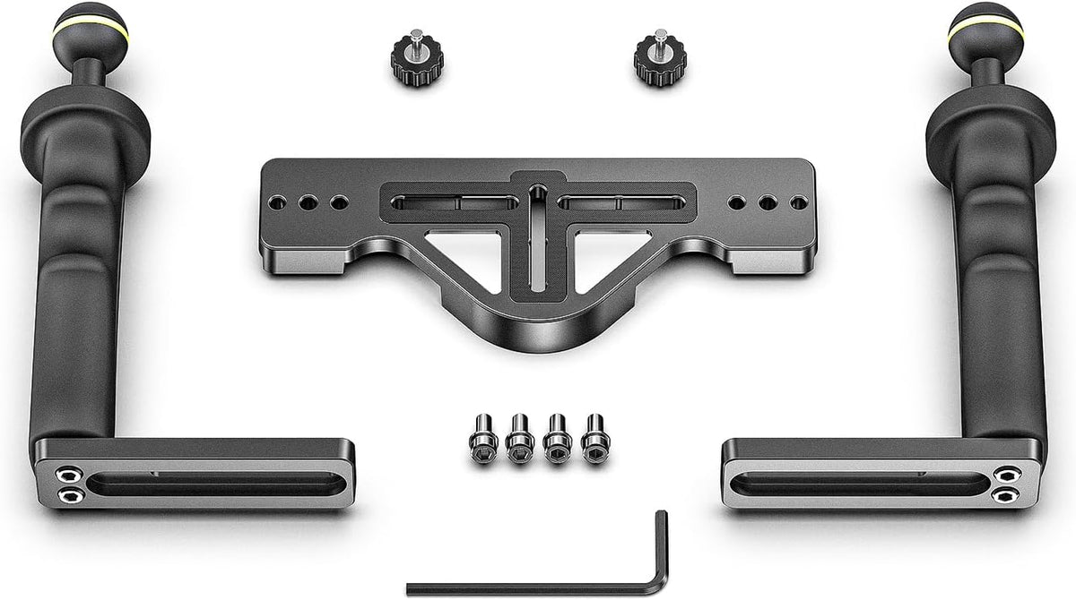Sea frogs Aluminium Duiken Handvat Tray Beugel Dual Handheld Hand Grip Video Stabilizer Draagbare Balancer Houder Met Bal Adapter TS-7