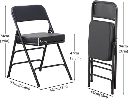 BOOSDEN Opvouwbare Klapstoelen, 2-delige set, Gevoerde Opvouwbare Stoelen, Balkonstoelen, Klapstoelen voor Keuken, Eetkamer, Kantoor, Outdoor, Tuin, Balkon