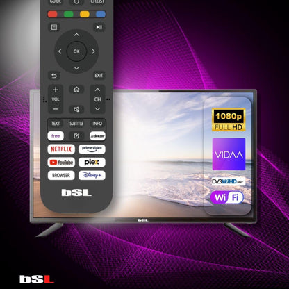 BSL-40T2SV VIDAA Smart TV 40 inch WiFi RJ45 Full HD resolutie 1920 x 1080p USB DVBT2/S2 en Ci compatibel met YouTube, Netflix, Disney +, Dazn, Prime, HDMI