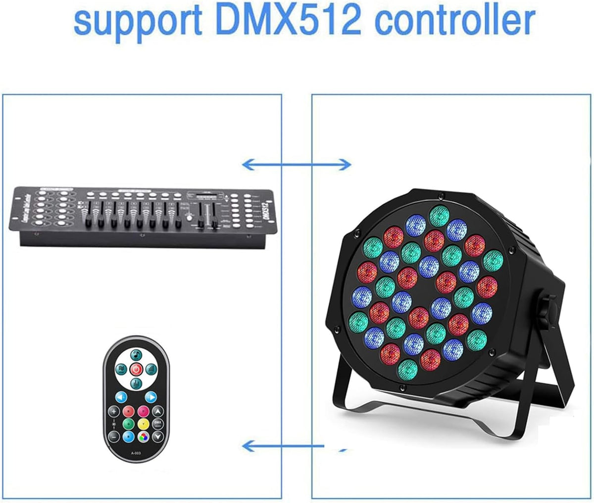 LED Par Light – LED Spot – Podiumverlichting – DJ Verlichting – Feestverlichting – RGB Kleuren – 7 Lichtstanden – Afstandsbediening