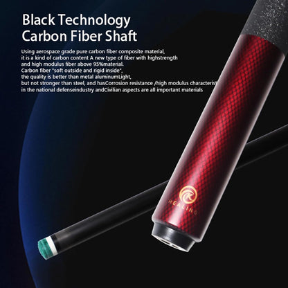 KHEALING Carbon Fiber Pool Keu, 12,5 mm kop, goede taaiheid, professionele pool keu, 147 cm keu, geschikt voor biljartkamer en thuisentertainment