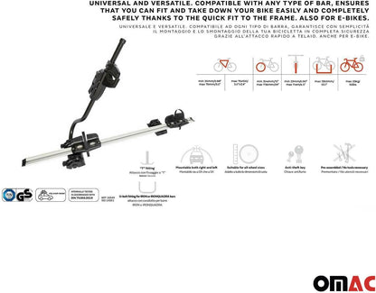 Fietsendrager voor op het dak – Dakfietsdrager – Fietsrek – Auto fietshouder – Dakmount drager – Maximaal 25 kg draagvermogen – Stevig aluminium frame