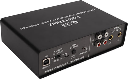 Geluidskaart, Externe USB-karaoke-opname Mobiele Audiomixer, Draagbare Computeropname Externe USB-geluidskaart voor Livestreaming, Pc, Opnemen en Gamen