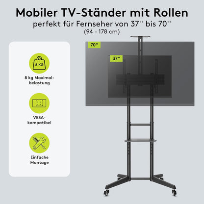 Goobay 59508 Support Pour Téléviseur 177,8 cm (70") Noir