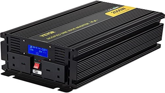 VEVOR Zuivere Sinusomvormer 2000W Digitale Gemodificeerde Sinusomvormer 12V Gemodificeerde Sinus Omvormer Ideaal Voor Laptop Elektrisch Licht Digitale Camera Borstkolf Elektrisch Gereedschap Cadeau