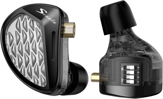 Sonata In-ear monitor hoofdtelefoon, 28 gebalanceerde armatuur met standaard en tuning versie, verzilverde kabel, HD-microfoon voor musici en audiofielen, oortelefoons