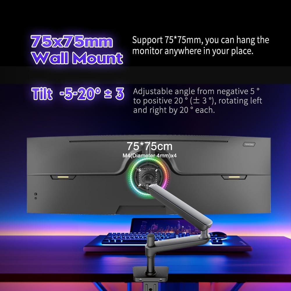 Viewedge 49" FHD Curved Gaming Monitor - PC VA Monitor 5120x1440 1500R, 120Hz / 0.5ms (GtG, Min.), Adaptive-Sync - DP, HDMI