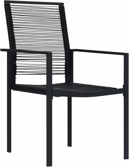 Gecheer Garden Chairs Set Armchair Outdoor Patio Dining Armchair with Aluminum Frame 4pcs PVC Rattan Black Outdoor Chairs - QUORE