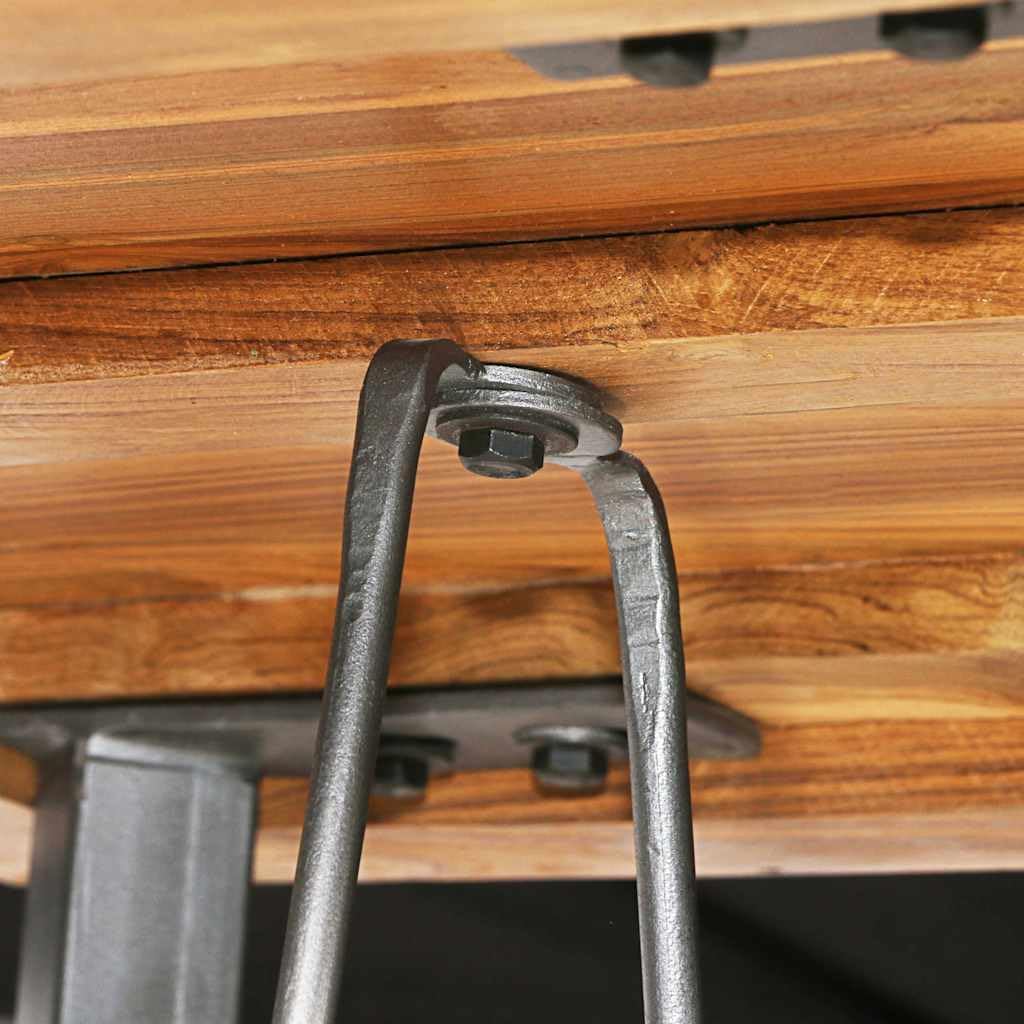 vidaXL Teak Bar Table Solid Recycled Bar Tables Table Bar Table - QUORE