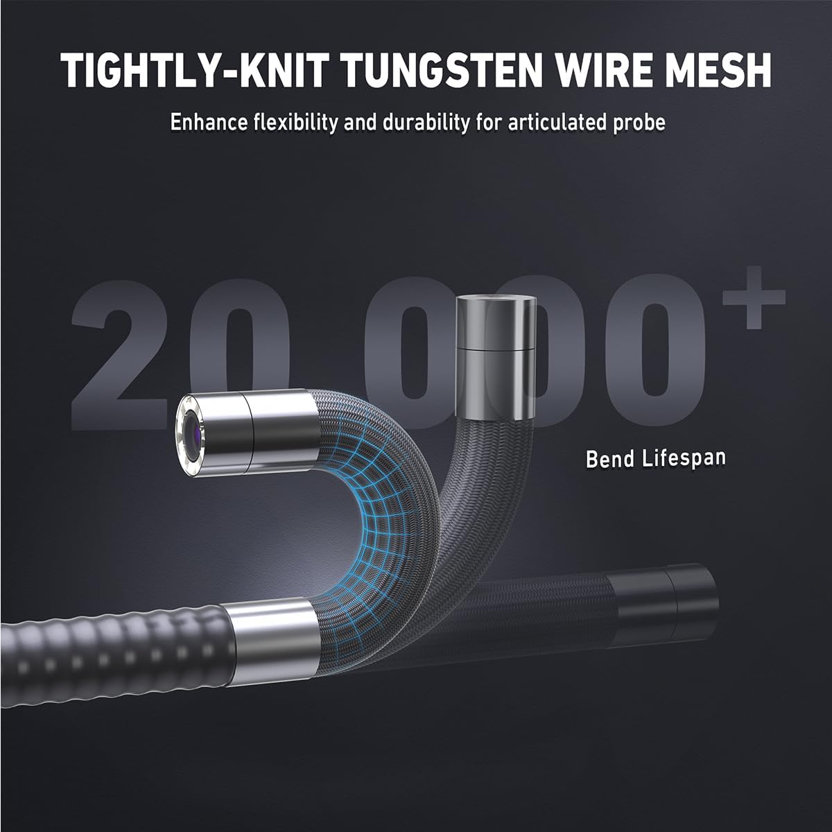 Ralcam Endoskopkamera mit Licht Endoscope Camera - Endoskop 8,5 mm Inspektionskamera 4,3" HD 1080P Rohrkamera, Kameras mit 10 LED, IP67 Wasserdicht 1.5M Halbstarre Kabel Teleskopkamera Kfz Werkzeug