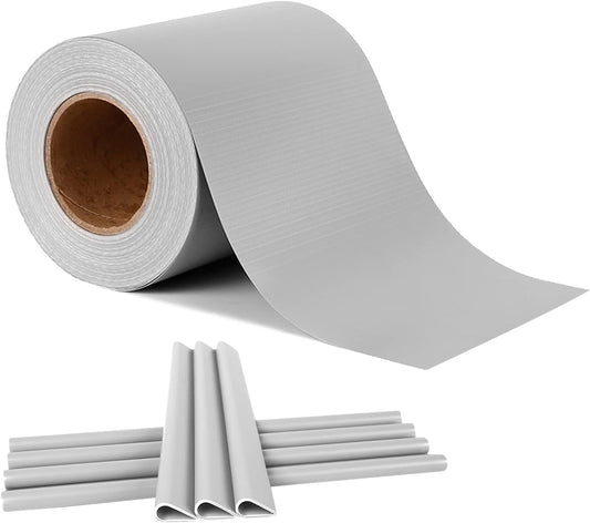 PVC Privacystroken – Inkijkwerende Strook – Privacyfolie – Zichtwerende Strip – Balkonscherm – Weer- en UV-Bestendig – 260m x 19cm Lichtgrijs Met 120 Bevestigingsclips
