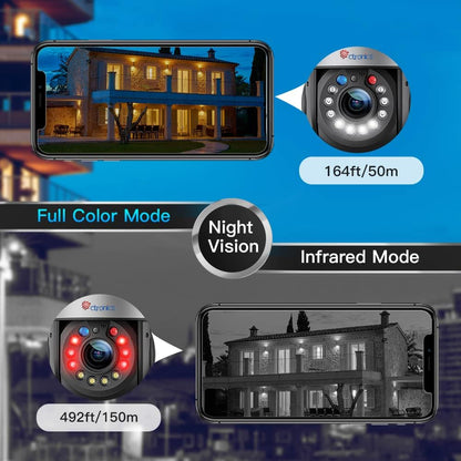 Ctronics 3G/4G LTE 5MP Bewakingscamera voor Buiten 30x Optische Zoom IP camera SIM kaart 355° 90° nachtzicht kleur 150M menselijk lichaam detectie automatische tracking bidirectionele audio