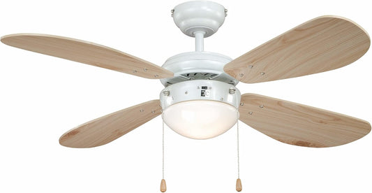 AireRyder Plafondventilator met verlichting Classic, behuizing wit, vleugelkleur dennenhout, 105 cm